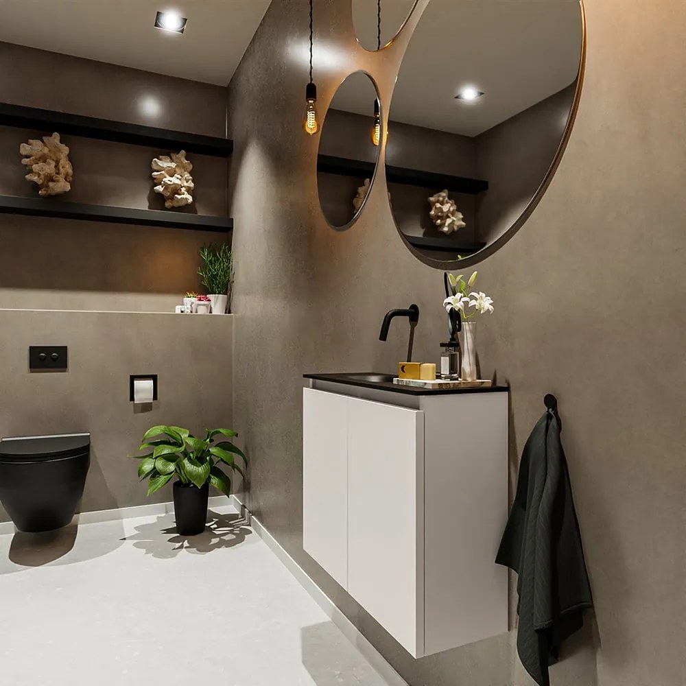 Mondiaz Ture 60cm toiletmeubel linen met wastafel urban links geen kraangat