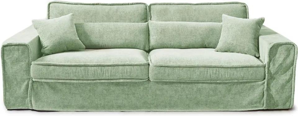 Rivièra Maison - Metropolis Sofa 3,5 seater, velvet, mint - Kleur: groen