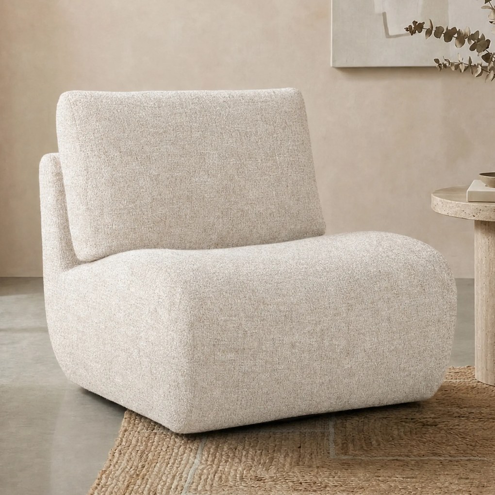 Draaibare Fauteuil Beige Zonder Armleuning