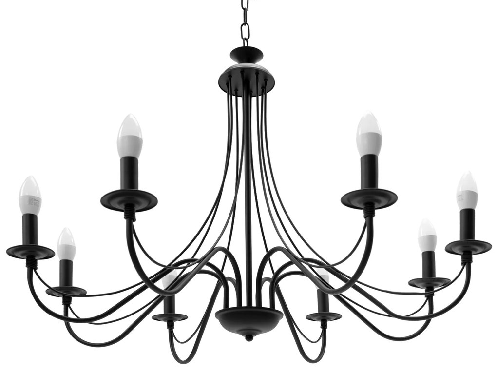 De Plafondlamp Hangend Rustiek Zwart APP648-8CP