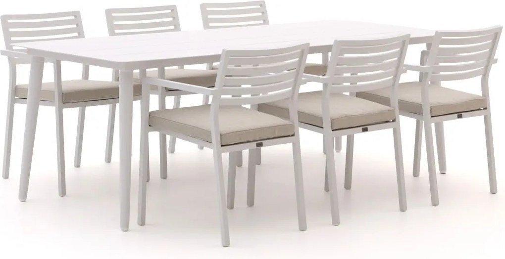Diningset Bellagio  | 6 personen aluminium | Tuinset stapelbaar | 7-delig | Kees Smit Tuinmeubelen