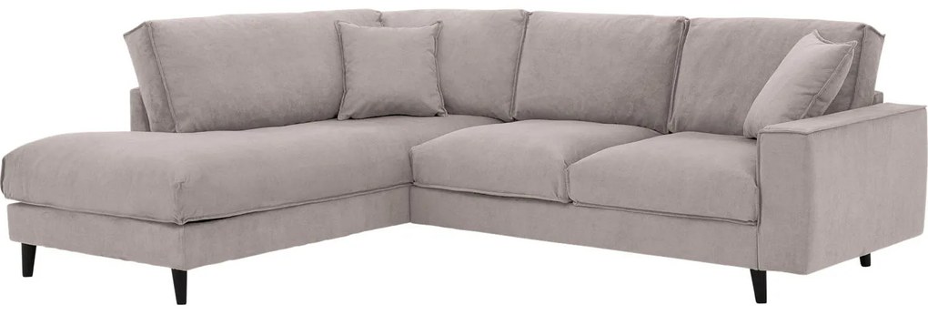 Goossens Bank Jonas beige, stof, 2,5-zits, urban industrieel met ligelement links
