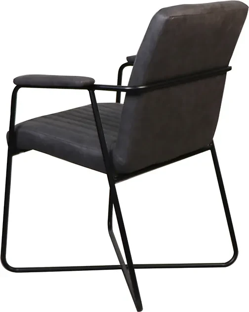 Eetkamerstoel - Henry - lederlook Soft antraciet