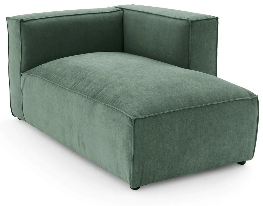 Modulaire longchair in getextureerd fluweel, Seven