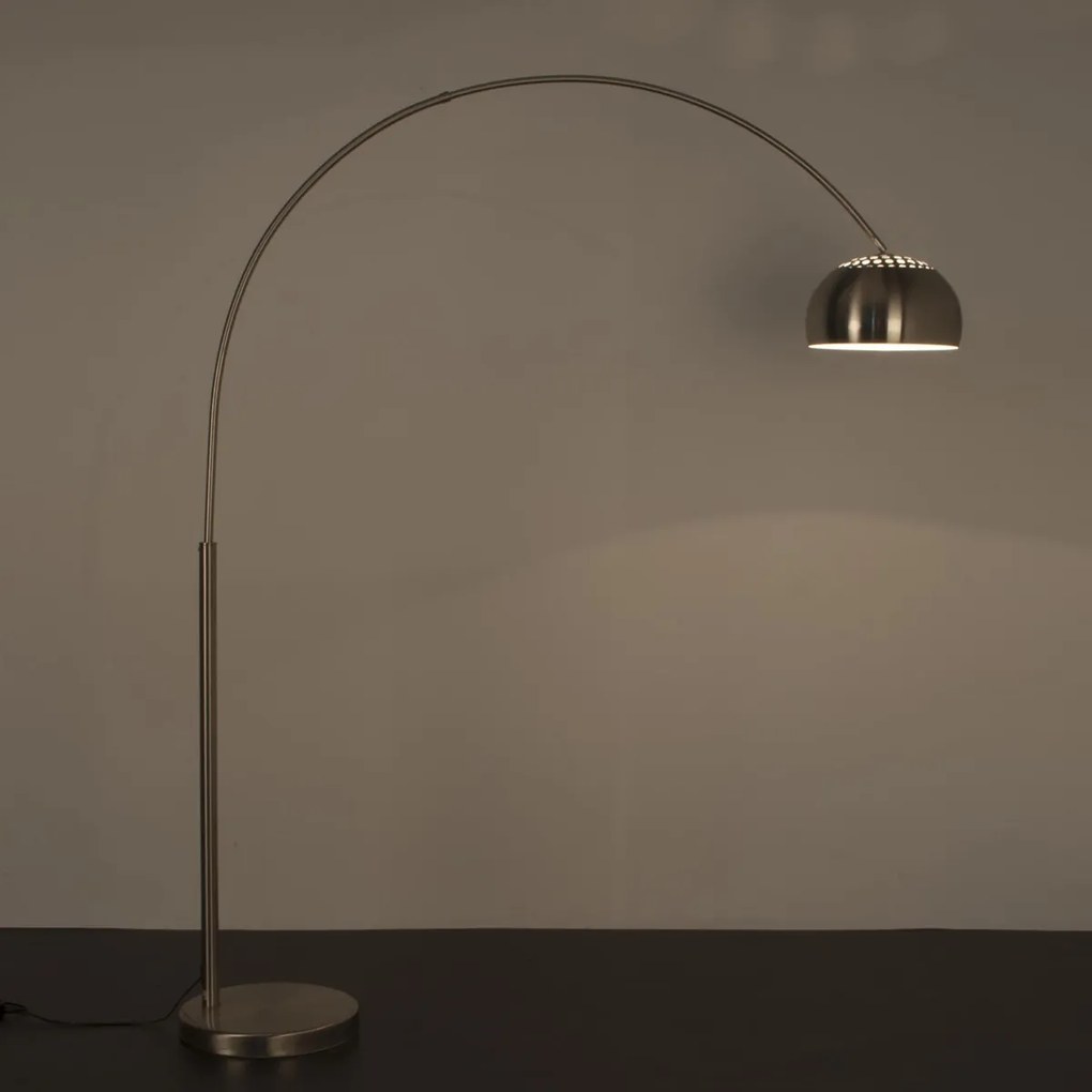 Zilveren Minimalistische Booglamp