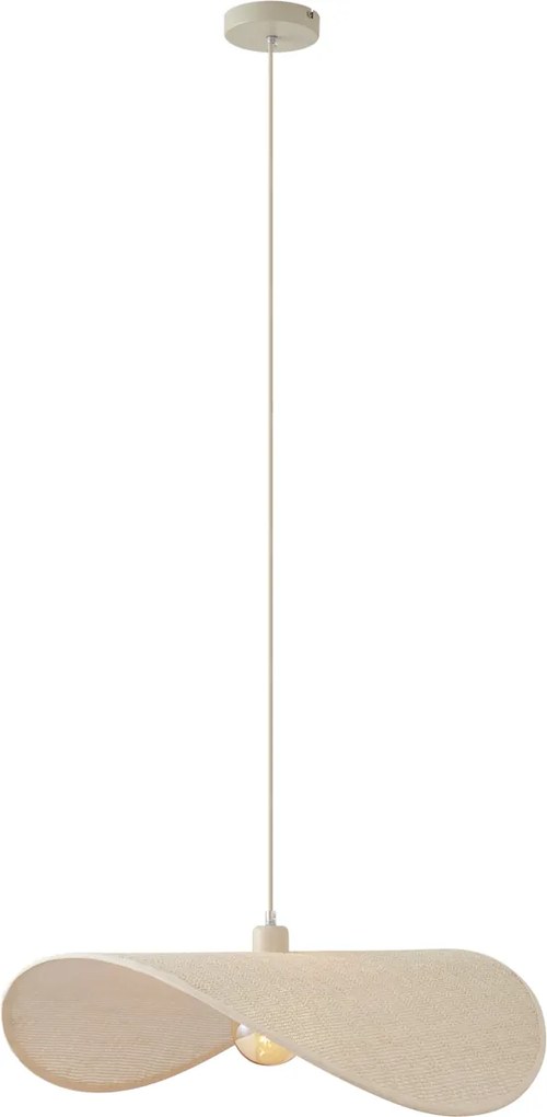 Japandi hanglamp beige organisch 65cm - Hat