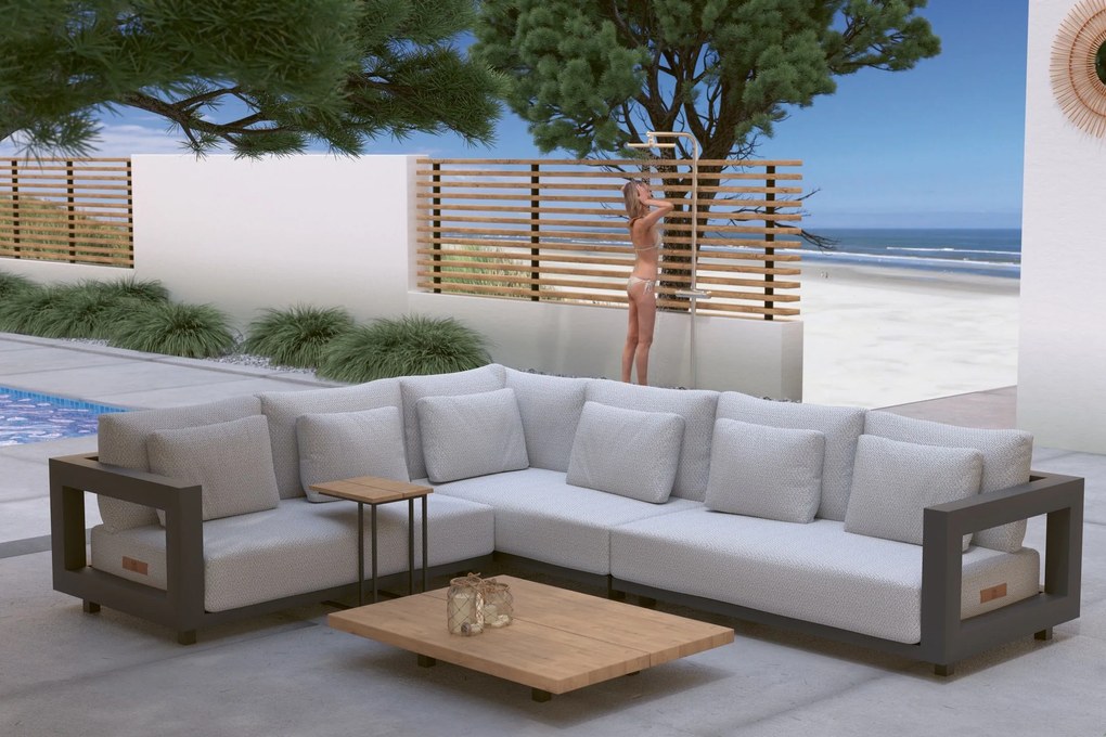 4 Seasons Outdoor Metropolitan loungeset links * SALE *  Loungeset    houtkleur weerbestendig