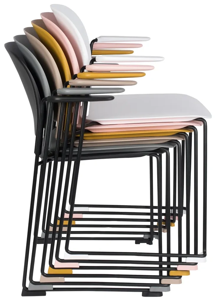 Stapelbare Design Stoel Met Arm Roze