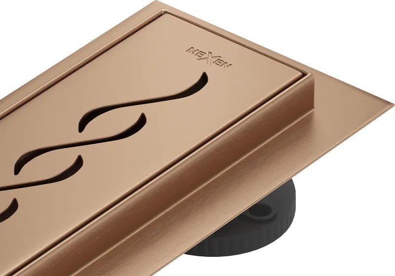 Mexen Flat 360° M18 draaibare lineaire afvoer 50 cm, geborsteld koper - 1C23050-40