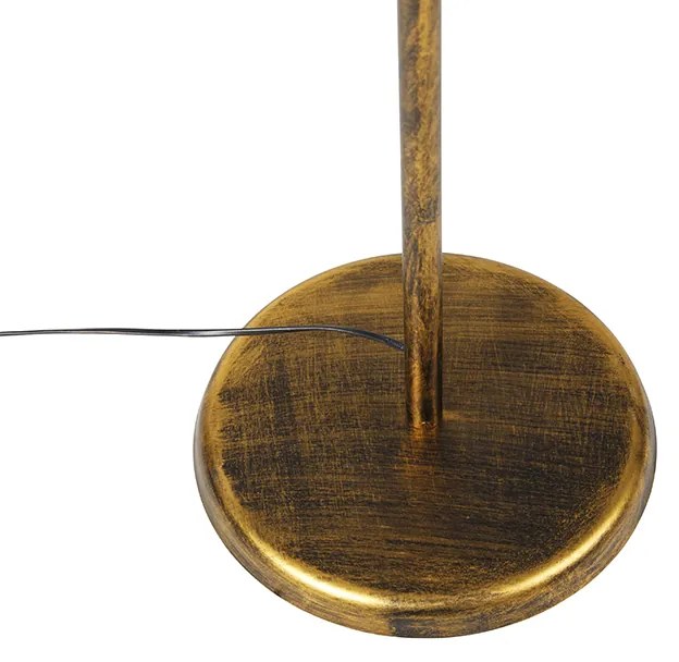 Vintage vloerlamp antiek goud zonder kap - Linden