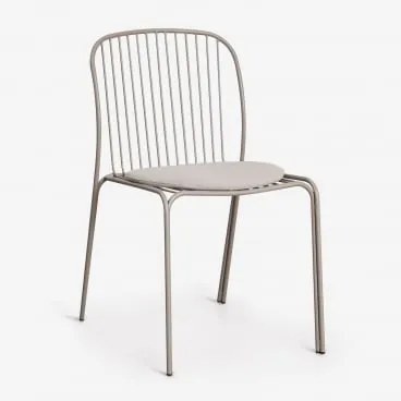 Anerina Tuinstoel Van Staal Moka Bruin & Licht Taupe Grijs - Sklum