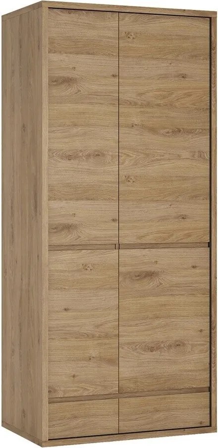 Kledingkast Ophdeli 104, Grijs, Eiken, 197x86x58cm, 140 kg, Kledingkast deuren: Met scharnieren