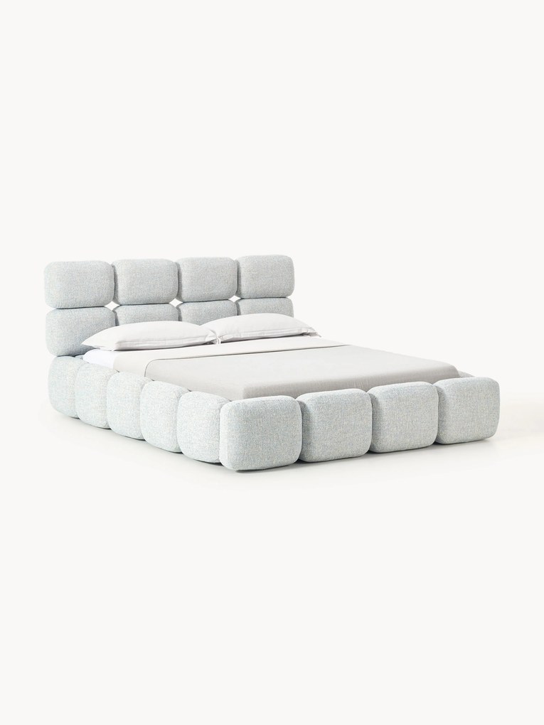 Gestoffeerd bouclé bed Tayla met opbergruimte