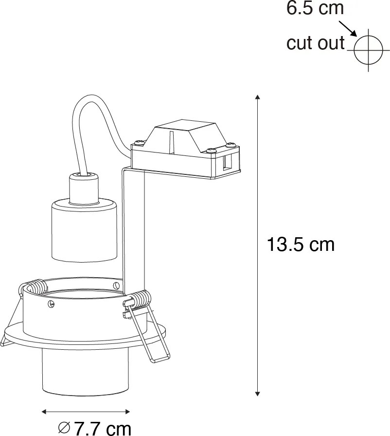 Moderne inbouwspot gunmetal GU10 35mm rond kantelbaar - Installa