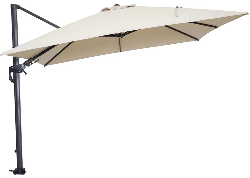 Garden Impressions Hawaii zweefparasol 300x300 cm - frame carbon black - doek ecru