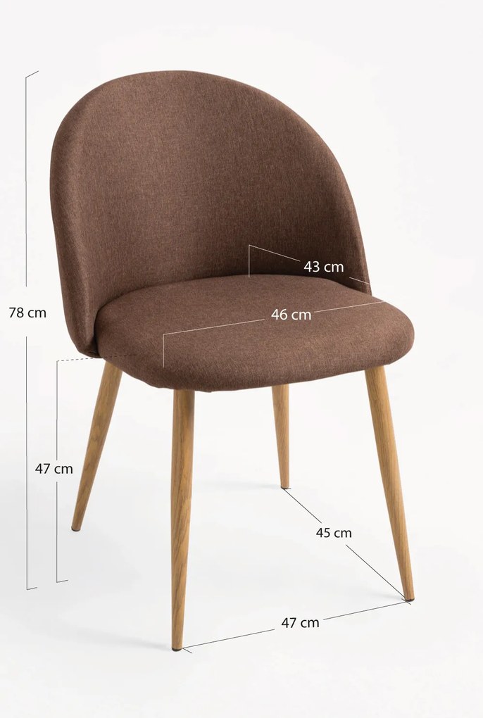 Set 4 Vint Stoffen Stoelen