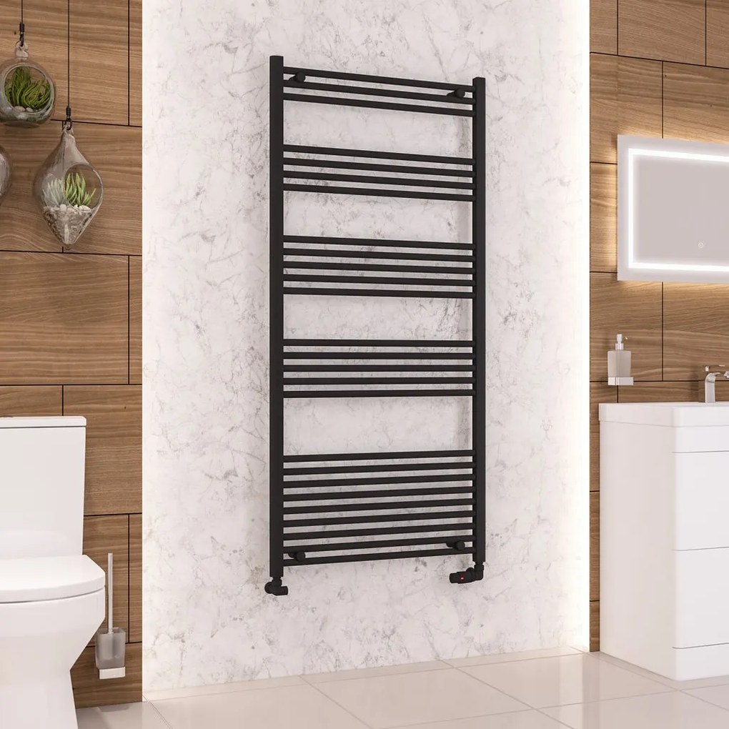 Eastbrook Wendover handdoekradiator 75x160cm 1041W zwart mat