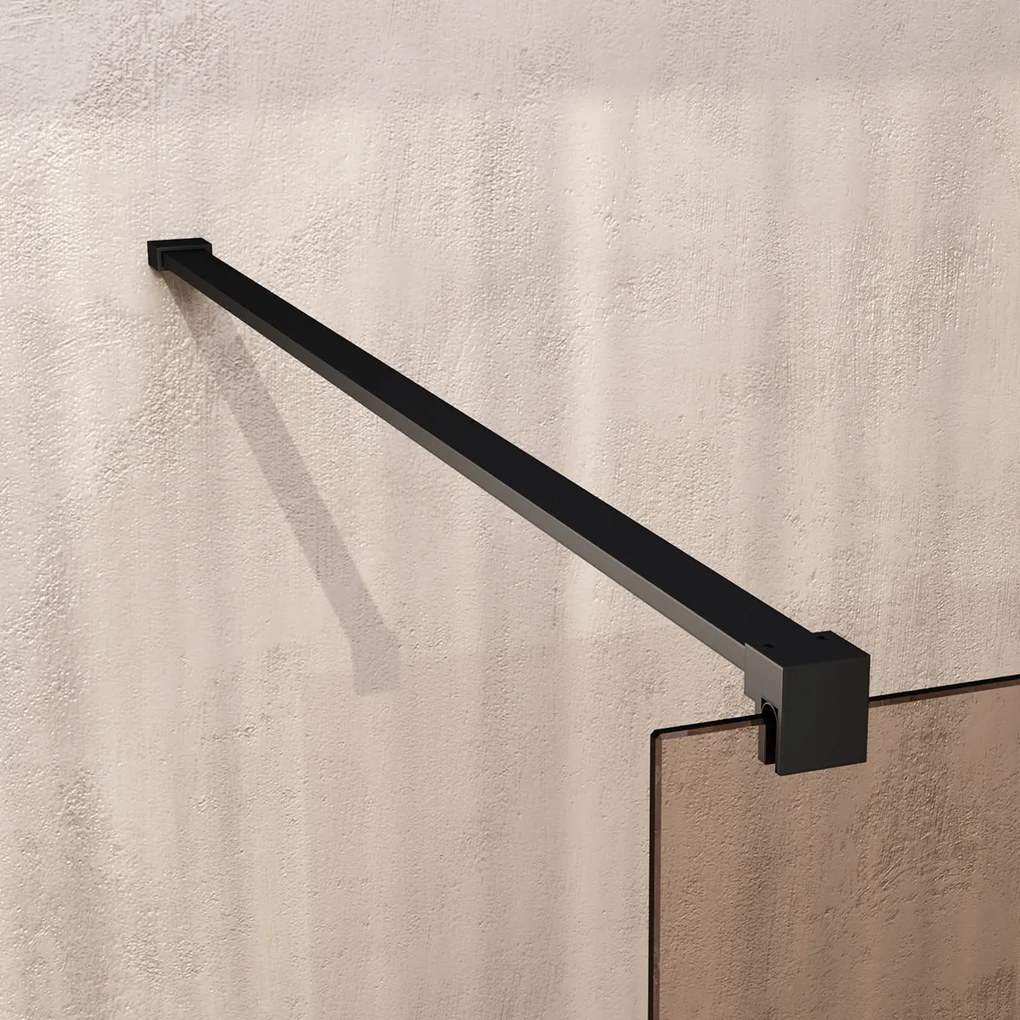 Brauer Oblivion inloopdouche bronsglas 100cm zwart mat