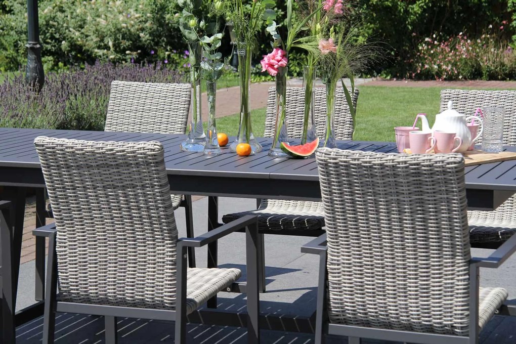 Tuinset 4 personen 180 cm Wicker Grijs Lifestyle Garden Furniture Upton/Forest