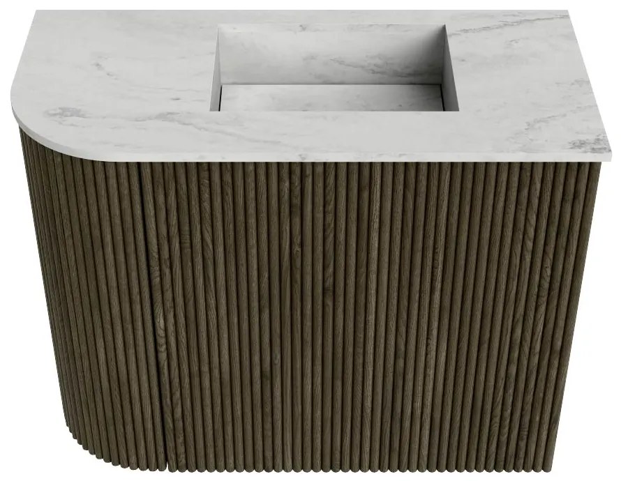 Mondiaz Joya DLux 50cm toiletmeubel ronding links shadow met wastafel faye rechts zonder kraangat opalo