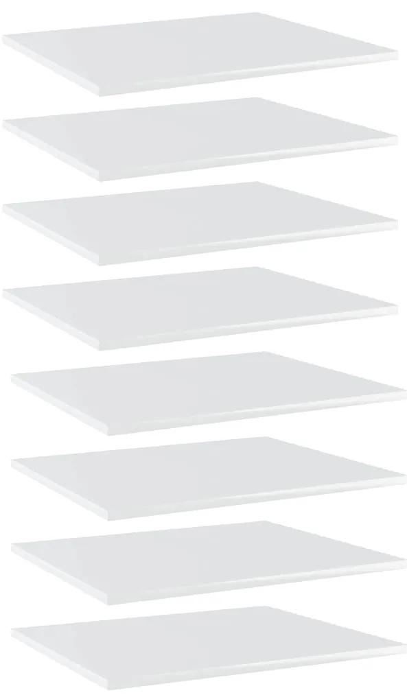 vidaXL Wandschappen 8 st 60x50x1,5 cm spaanplaat hoogglans wit