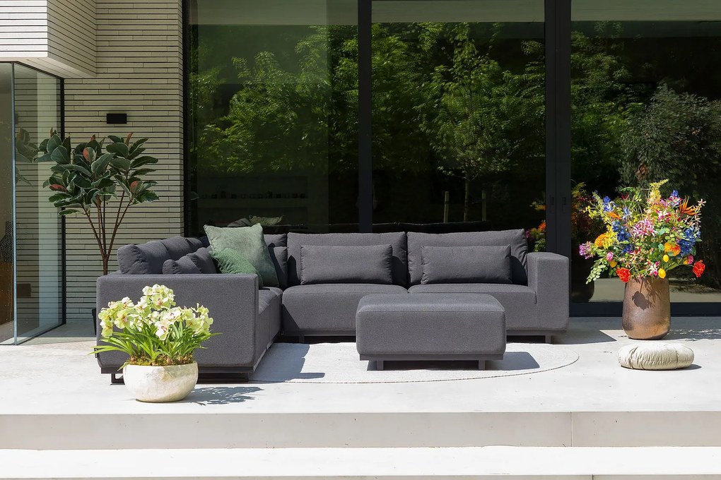 Flow. Lux hoekbank sooty (Showroommodel) All Weather loungeset Antraciet Sunbrella loungeset LoungesetHoek loungeset outdoor textiel - weerbestendig