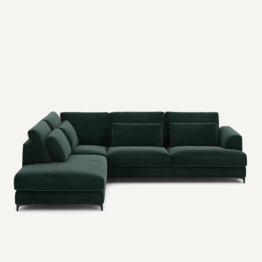 Omvormbare hoekbank links, fluweel, Marsile