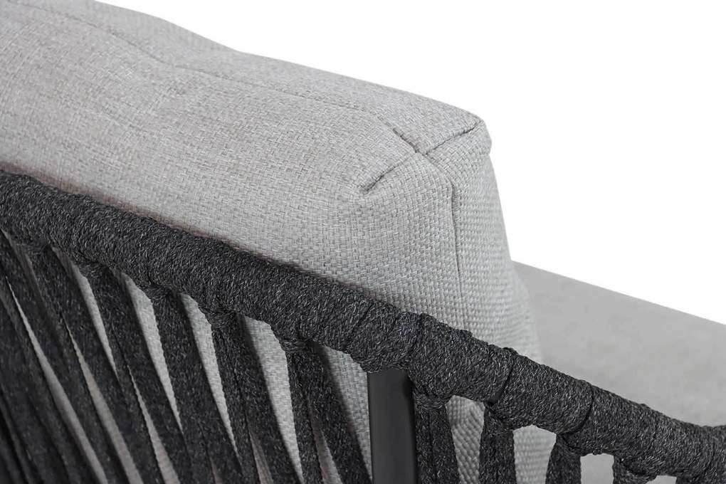 Tuinset Ronde Tuintafel 2 personen 70 cm Aluminium/rope Grijs Coco Puerto/Como