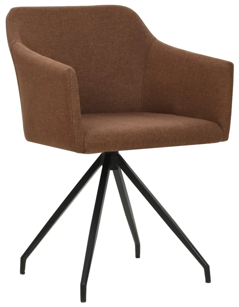 vidaXL Eetkamerstoelen draaibaar 2 st stof bruin