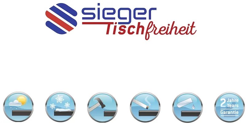 Sieger Boulevard klaptafel 80x80 cm.
