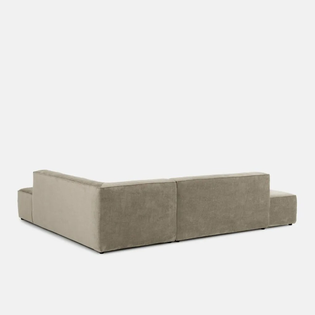 Hoekbank links of rechts, omvormbaar, fluweel met structuur, Ginosa