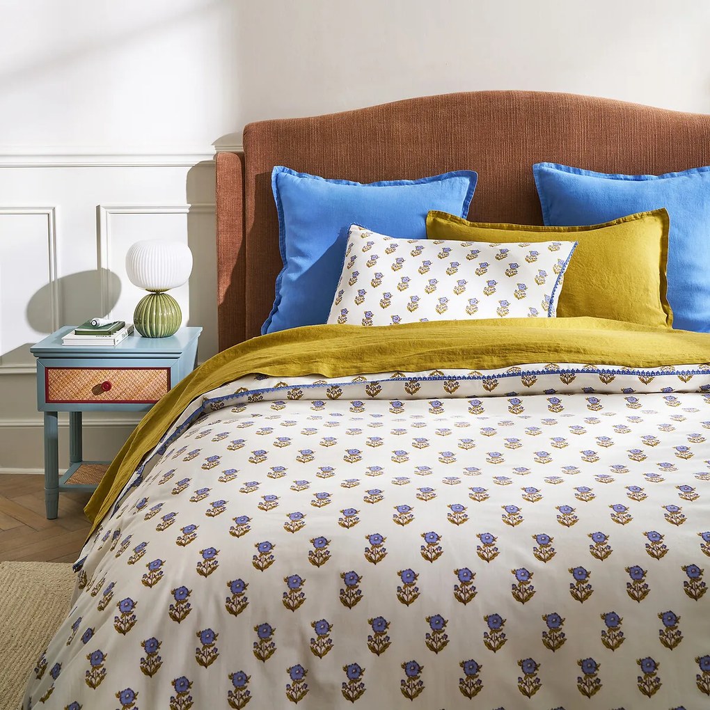 Effen plat laken in gewassen linnen, Linot