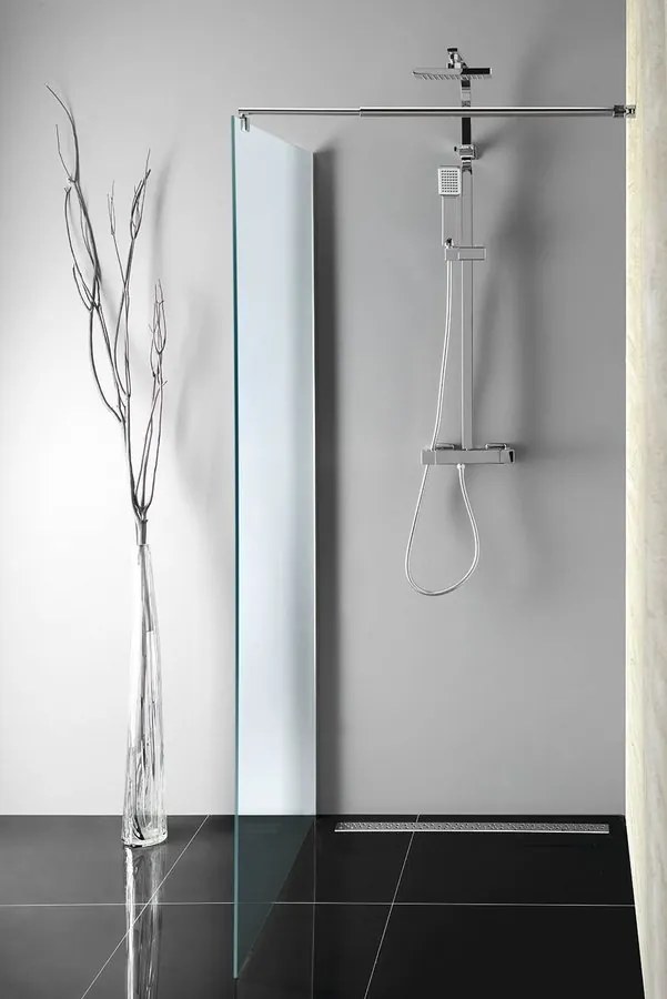 Aqualine Pilot inloopdouche opaalglas 80x190cm chroom