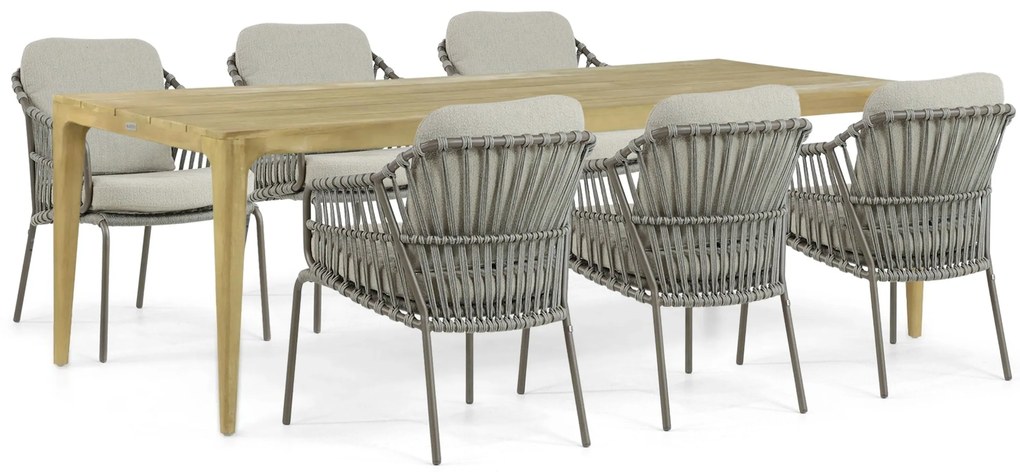 Tuinset 6 personen Aluminium/rope Taupe 4 Seasons Outdoor Capalbio/Sentis