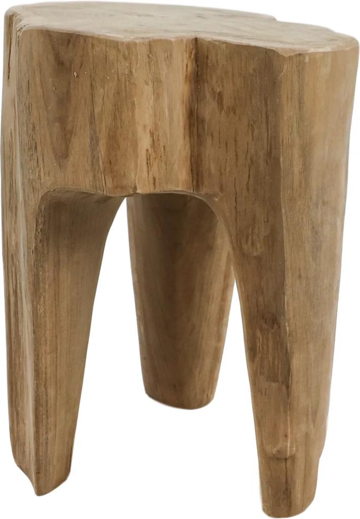 HSM Collection | Kruk Robuust diameter 30 cm x hoogte 40 cm naturel krukken teakhout poefs & krukken meubels | NADUVI outlet
