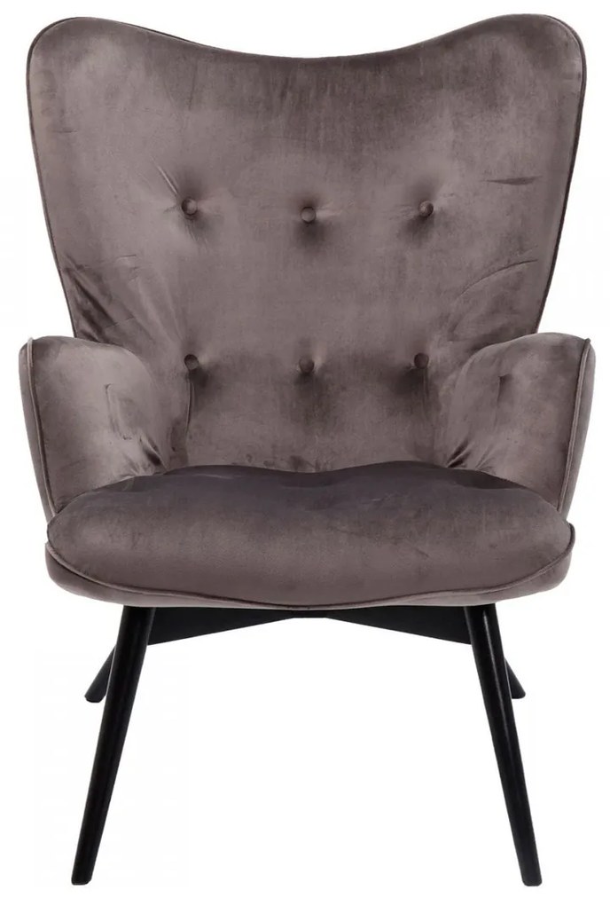 Kare Design Vicky Velvet Fauteuil Fluweel Grijs