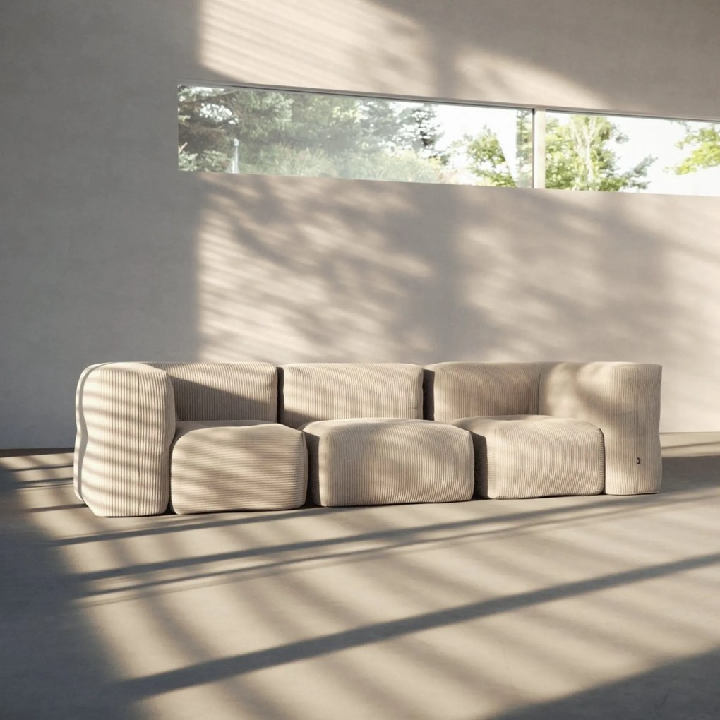 Soft Zitzak Indoor 3 Seater - Corduroy Beige