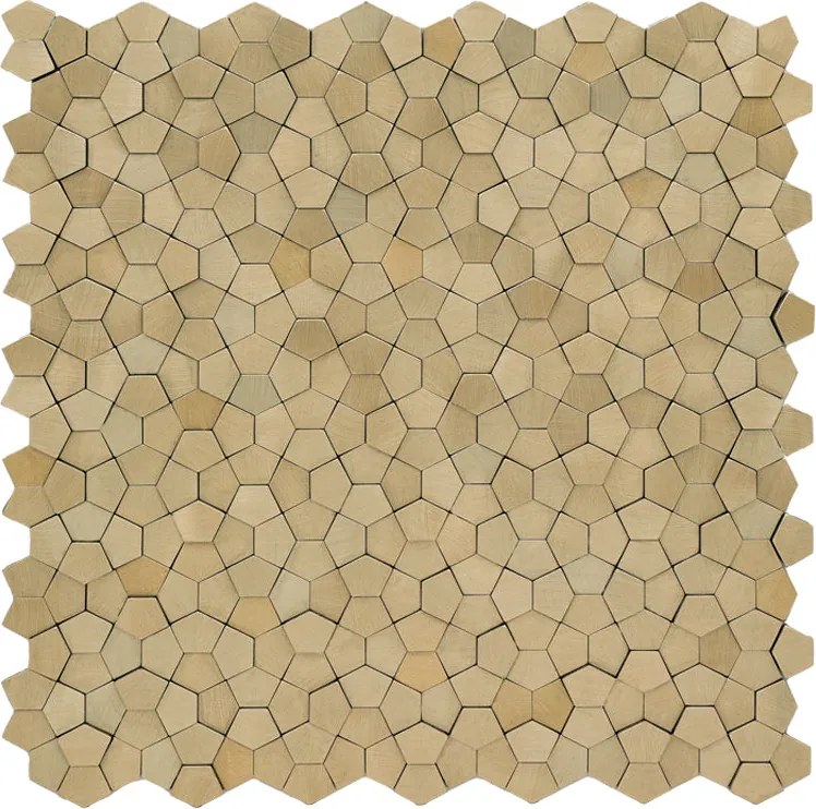 Zelfklevende Mozaïektegels Metaal | Pentagon 3D Champagne | 28,2×28,2 cm | Keuken, Bad & WC