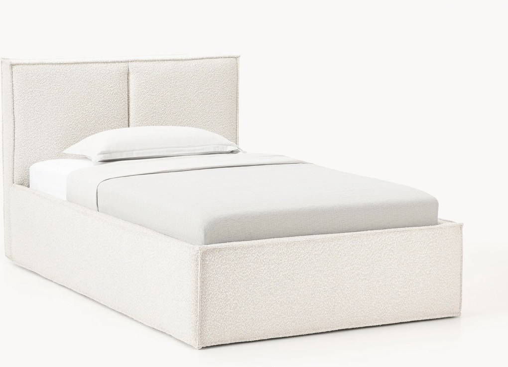 Bouclé gestoffeerd eenpersoonsbed Dream