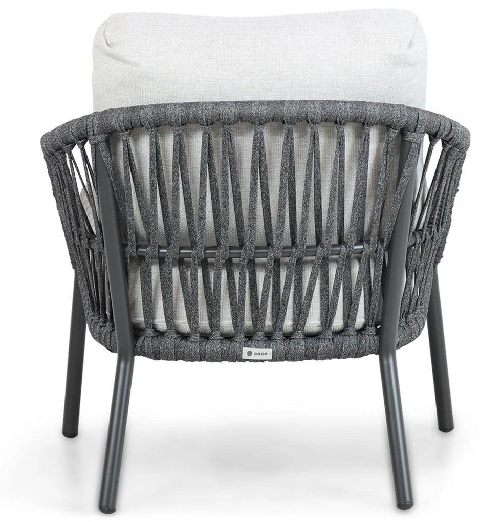 Tuinset Ronde Tuintafel 6 personen 160 cm Aluminium/rope Grijs Coco Puerto/Salerno