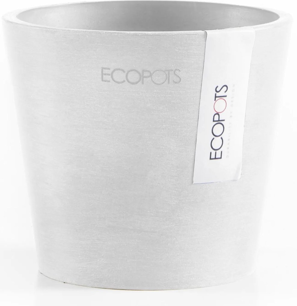 Ecopots Amsterdam 10,5 - Pure White - Diameter 10,5 x H9,2 cm - Ronde witte bloempot