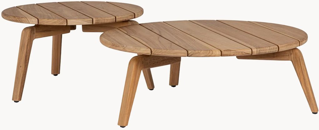 Ronde tuintafels Eularia van teakhout, 2-delig