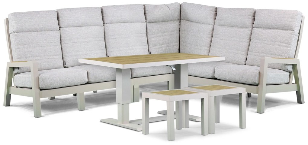 Hoek loungeset 6 personen Aluminium Taupe Lifestyle Garden Furniture Evora