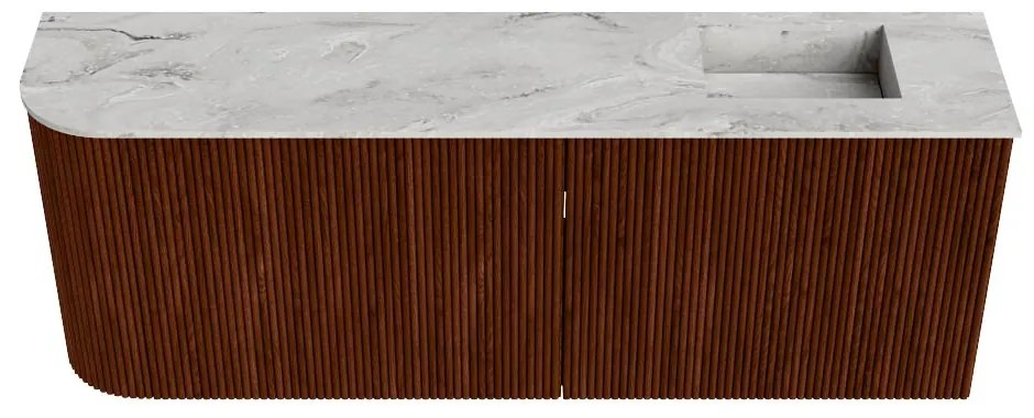 Mondiaz Joya DLux 110cm toiletmeubel ronding links ruby met wastafel faye rechts 1 kraangat glace