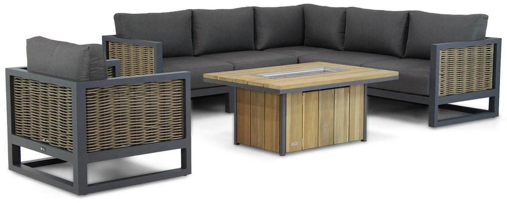 Hoek loungeset 6 personen Aluminium/wicker Grijs  Santika Furniture Santika