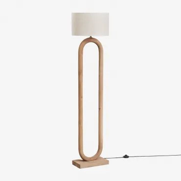 Tiberia Mangohouten Vloerlamp Mangohout & Licht Taupe Grijs Ø40 Cm - ↑30 Cm Arlina - Sklum