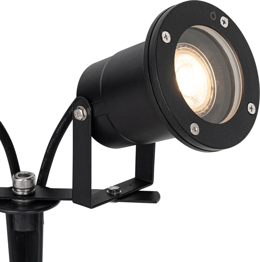 Tuinspot zwart incl. snoer en stekker 2-lichts IP65 - Basic