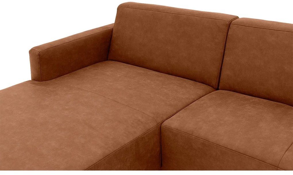 Goossens Key West cognac, micro leer, 2,5-zits, modern design