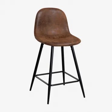Verpakking Van 4 Glamm Kunstleren Hoge Krukken Zwart & Koffie Vintage & ↑65 Cm - Sklum