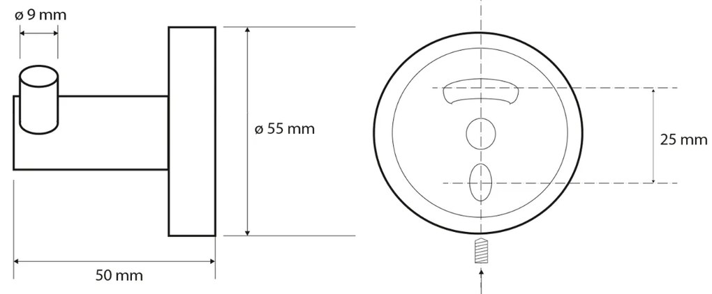 Sapho X-Round dubbele haak koper geborsteld